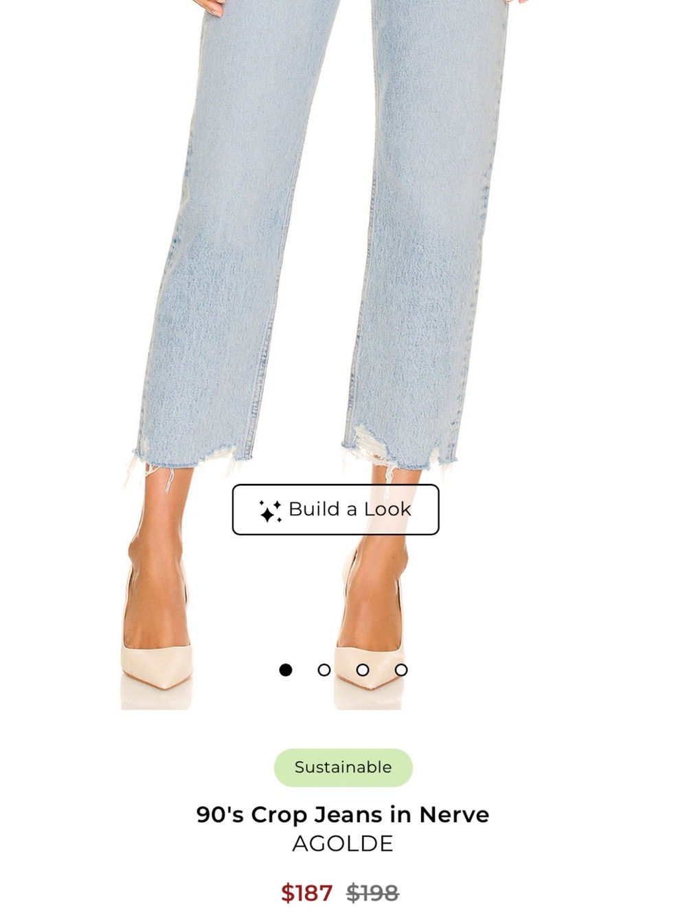 Agolde Light Blue Cropped Straight-Leg Jeans